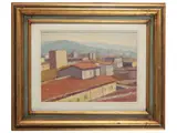 Dino Migliorini, Paesaggio, oil on hardboard
