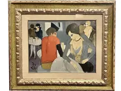 Caffé 1974 by Bruno Paoli, oil on canvas, offered Jun 2024