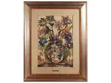 Silvio Loffredo, Vaso di fiori, oil on canvas board