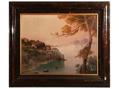Salvatore Petruolo, View of Naples from Posillipo, 1938, oil on panel
