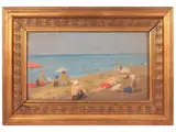Alfonso Di Pasquale, Bagnanti, oil on cardboard