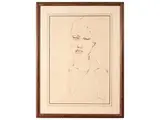 Volto di fanciulla by Alfio Rapisardi, ink and watercolor on paper, offered May 2024