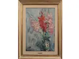 Enzo Pregno, Vaso di fiori, oil on canvas