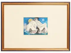 Due giovani 1998 by Giuliano Pini, oil on cardboard, offered May 2024
