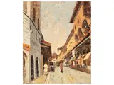 Renzo Paoletti, Ponte Vecchio Scorcio di Firenze, oil on panel
