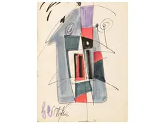 Aldo Gentilini, Astratto, watercolor and marker on paper