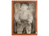 Marcello Boccacci, Contadini, mixed media on paper