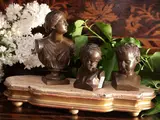 Ferdinand Barbedienne, Three small bronze busts
