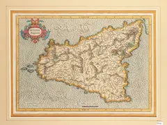 Gerardus Mercator, Siciliae Regnum (around 1630), double-page copper engraving