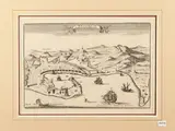 Nicolas de Fer, Messine Residence ordinaire du Viceroy de Sicile 1705, etching on copper