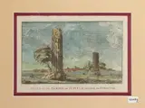 Henry Swinburne, Ruins of the Temple of Jupiter opposite to Syracuse - The Column of Marcellus..., two copper engravings