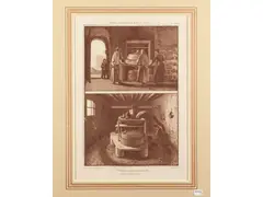 Moulin domestique pour le blé - Frère Cordelier queteur and Orfelines de Catane by Jean-Pierre Houël, two aquatints in sepia, offered May 2024