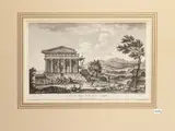 1st and 2nd Vue du Temple de la Concorde in Agrigente by Jean-Claude Richard de Saint-Non, two etchings, offered May 2024