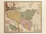 Tobias Conrad Lotter, Map Geographica totius Insulae et Regni Sicily, Copper engraving