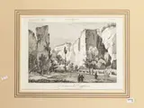 La Latomia dei Cappuccini - Veduta di Jaci e dello stretto di Messina - Veduta del Monte Erice by Antonio Zuccagni Orlandini, three steel engravings, offered May 2024