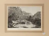 Veduta di Fontebello in Sicilia - Interno della Chiesa di S. Rosalia nel Monte Pellegrino by Antonio Zuccagni Orlandini, two steel engravings, offered May 2024