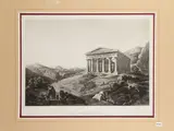 Vue du Temple de Ségeste by Achille-Etienne Gigault de La Salle, aquatint etching, offered May 2024