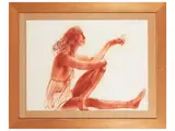 Americo Mazzotta, Figura femminile, sanguine on paper