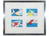 Franco Scuderi, Astratto - Composizione di 4 pannelli su cartone, acrylic on cardboard