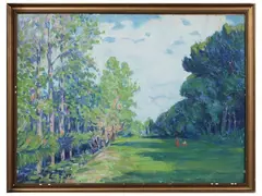 Paesaggio by Emilio Mazzoni Zarini, oil on canvas, offered Apr 2024