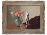 Bruno Croatto, Natura morta e nudo femminile 1933, oil on panel