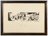 Lorenzo Viani, Cala la sera, lithograph
