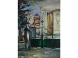 Enzo Pregno, The green gate, oil on canvas