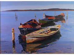Sardegna 1982 by Angiolo Volpe, oil on canvas, offered Apr 2024