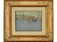 View of the Piazza Duomo in Florence by Nereo Zanco, oil on panel, offered Apr 2024