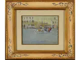 Nereo Zanco, View of the Piazza Duomo in Florence, oil on panel