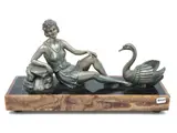 Enrique Molins-Balleste, Art Deco group, Thirties, depicting Leda and the swan