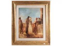 Per la strada 1969 by Giorgio Ricci, oil on panel, offered Mar 2024