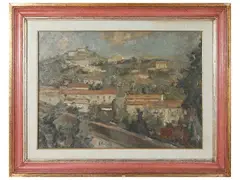 View of Montecatini Terme by Giuseppe Manfredi, oil on canvas, offered Mar 2024