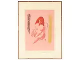 Adriano Spilimbergo, Vase of flowers and female figure, two lithographs