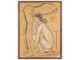 Antonio Berti, Modella nello studio 1971, two charcoal