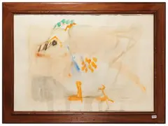 Pulcino by Mario Francesconi, pencil and watercolor on cardboard, offered Mar 2024