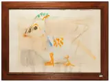 Mario Francesconi, Pulcino, pencil and watercolor on cardboard