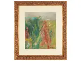 Sergio Scatizzi, Astratto floreale, oil on paper