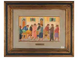 Rodolfo Marma, Mercatino, oil on canvas board