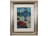 Paesaggio marino con pescatore by Antonio Possenti, oil on canvas cardboard, offered Mar 2024