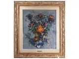 Enzo Pregno, Fiori, oil on canvas