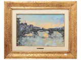 Enzo Pregno, Ponte Santa Trinita, oil on canvas