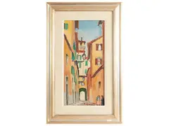 Chiasso dei Ricasoli 1981 by Rodolfo Marma, oil on canvas board, offered Mar 2024