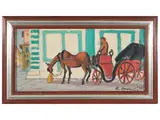 Rodolfo Marma, Carrozzella 1981, oil on canvas board