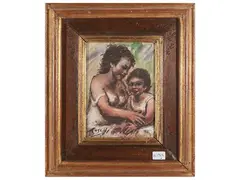 Maternità by Ermanno Toschi, fresco technique on hardboard, offered Mar 2024