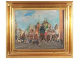 Cipriano Mannucci, Veduta di San Marco, oil on canvas