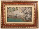 Alceste Campriani, River landscape with a view of the aqueduct, 1885