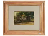 Paesaggio con capanne by Silvestro Pistolesi, oil on canvas cardboard, offered Mar 2024