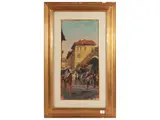 Masaniello Luschi, Mercato San Lorenzo 1968 - Via Panicale 1968, Pair of oil paintings on canvas