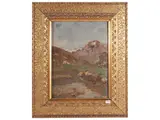 Guglielmo Pizzirani, Paesaggio montano, oil on cardboard